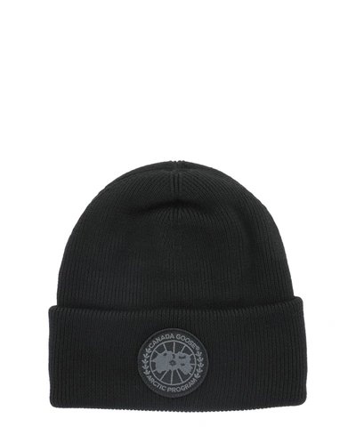 Shop Canada Goose "large Disc Thermal" Beanie In Black  