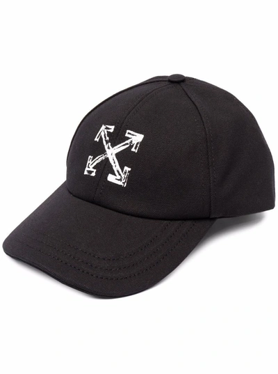 Shop Off-white Arrow Black Cotton Arrow Hat
