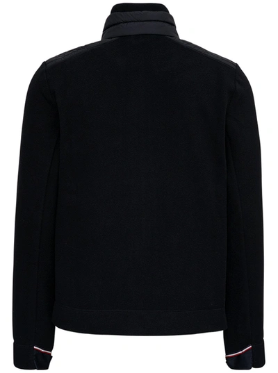 Shop Moncler Black Fabric Sweatshirt With Logo Patch