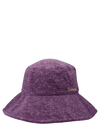 Shop We11 Done We11done Logo Embroidered Bucket Hat In Purple