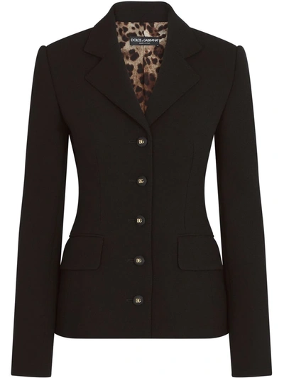 Shop Dolce & Gabbana Dolce Single-breasted Wool Blazer In Black