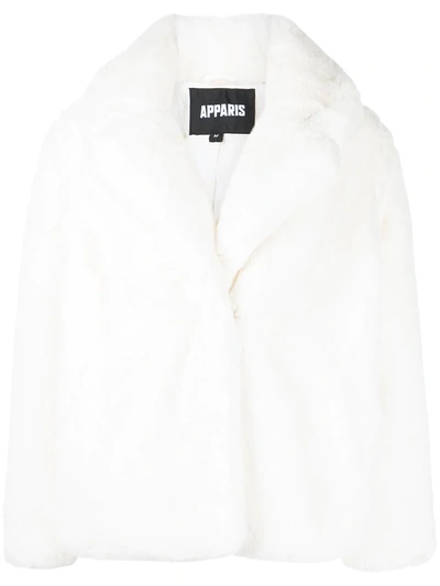 Shop Apparis Milly Faux-fur Coat In White