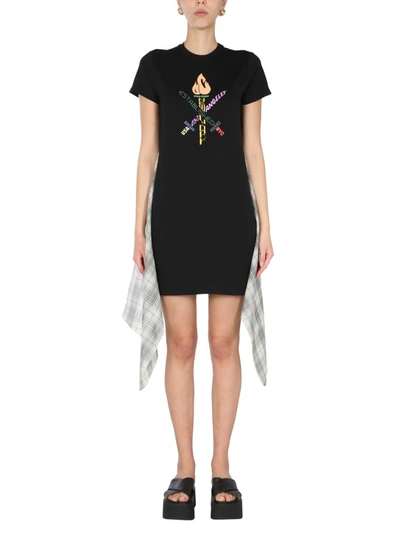 Shop Opening Ceremony "word Torch Hybrid" T-shirt Dress In Black