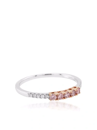 Hyt Jewelry 18kt Gold Argyle Pink Diamond Engagement Ring In Silver