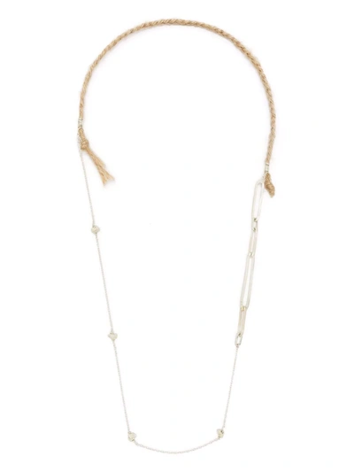 Shop Nick Fouquet Cord Detail Chain Necklace In Neutrals