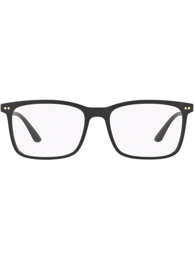 Shop Giorgio Armani Matte-finish Square Glasses In Black