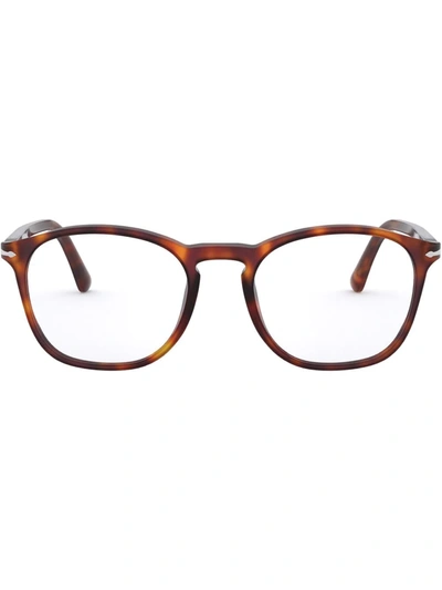 Shop Persol Tortoiseshell Square-frame Glasses In White