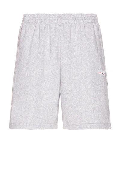 Shop Balenciaga Sweat Shorts In Heather Grey