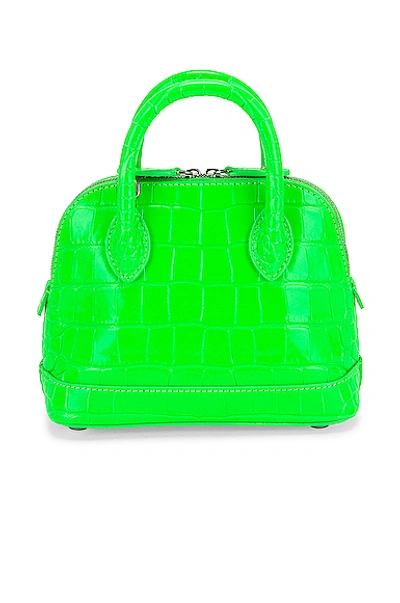 Shop Balenciaga Xxs Ville Top Handle Bag In Fluo Green & Black