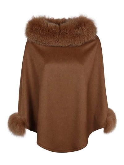 Shop Max Mara Brown Cashmere Poncho