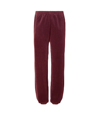 Shop Tory Sport Tory Burch Velour Track Jogger In Winetasting