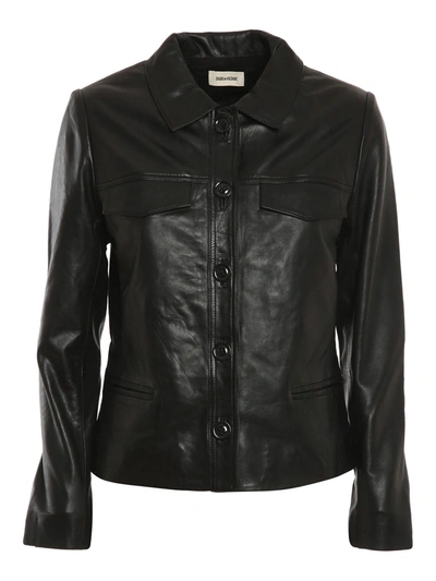 Shop Zadig & Voltaire Liam Leather Jacket In Black