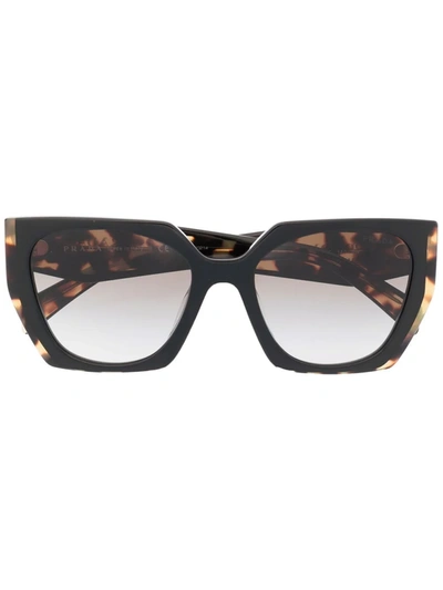 Shop Prada Cat-eye Frame Sunglasses In Brown