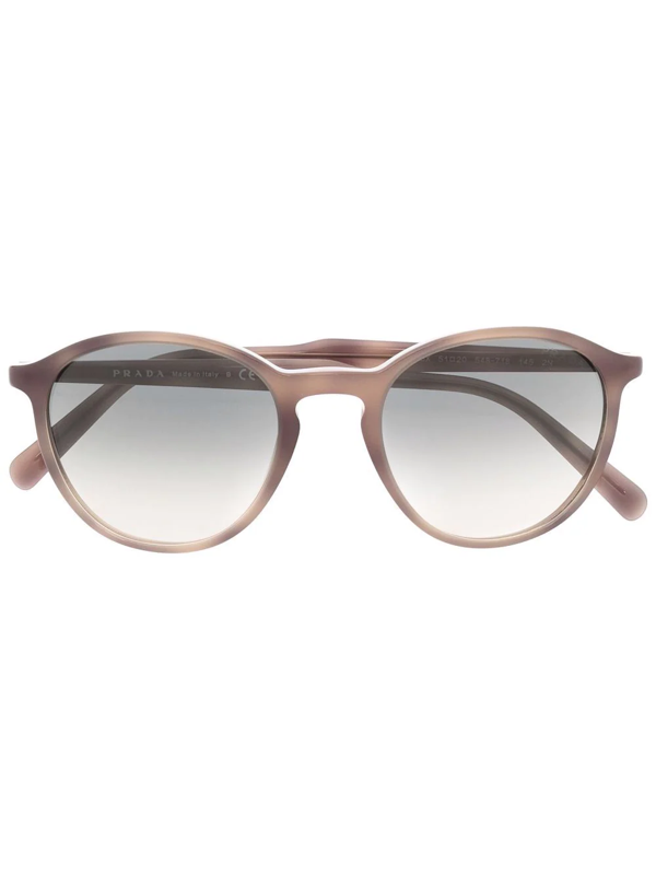 Prada Round-frame Sunglasses In Neutrals | ModeSens