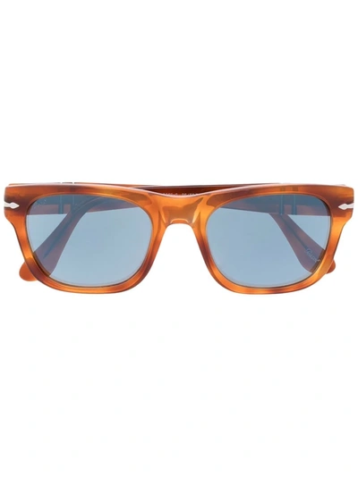 Shop Persol Rectangular-frame Sunglasses In Brown