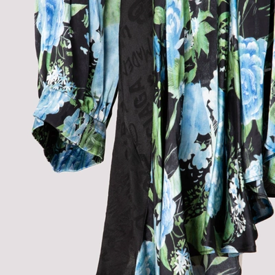 Shop Balenciaga Floral Print Dress In Multicolour