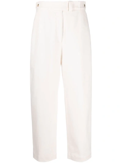 Shop Agnona High-waisted Straight Leg Trousers In Nude