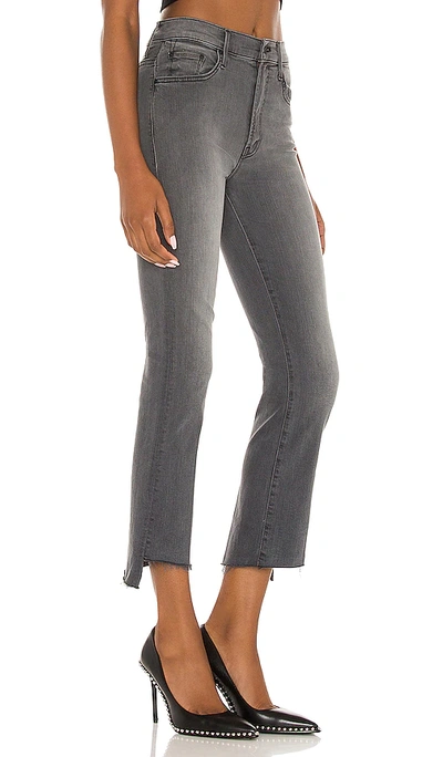 Shop Mother The Insider Crop Step Fray Jean In Charcoal