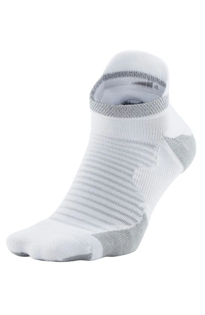Shop Nike Spark Cushioned No-show Running Socks In White/reflective