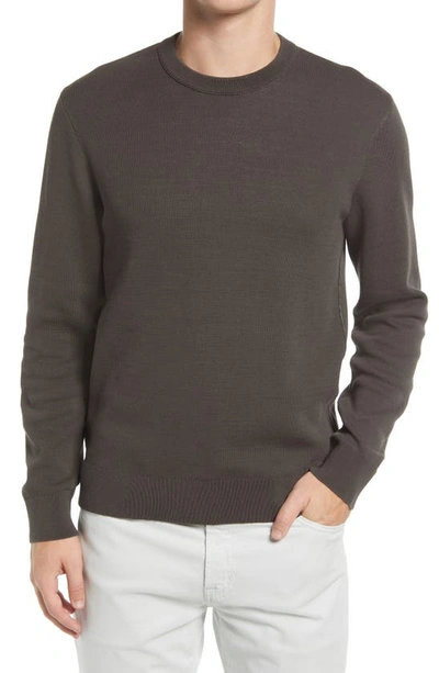 Shop Club Monaco Double Knit Crewneck Sweatshirt In Black Olive