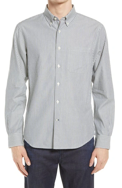 Shop Club Monaco Slim Fit Stripe Button-down Shirt In Blue Stripe