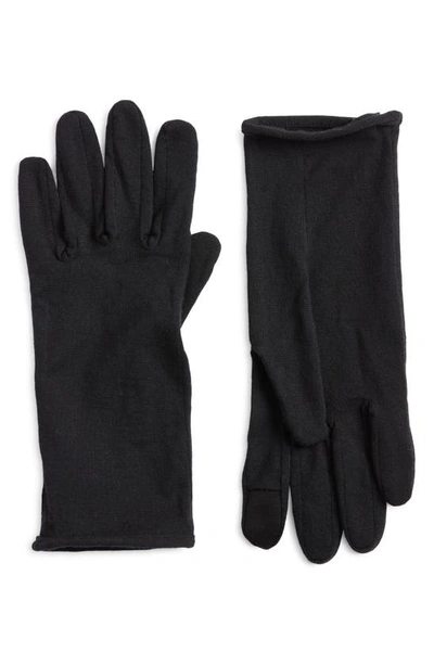 Shop Icebreaker Oasis 200 Merino Wool Glove Liners In Black