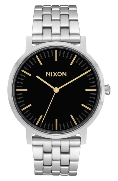 Shop Nixon The Porter Bracelet Watch, 40mm In Silver/ Black/ Silver