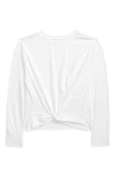 Shop Zella Girl Organic Cotton Blend Twist T-shirt In White
