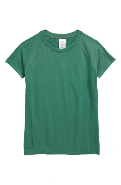 Shop Zella Girl Kids' Core Seamless Performance T-shirt In Green Myrtle