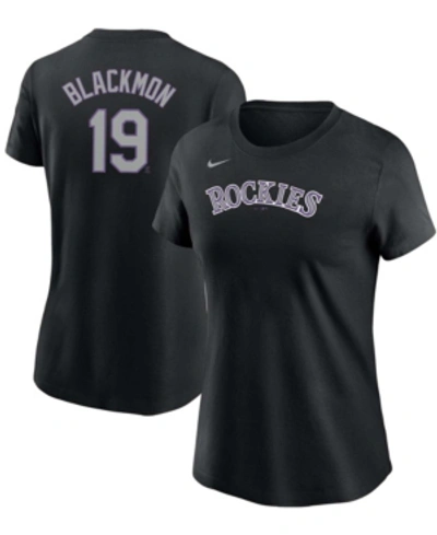Shop Nike Women's Charlie Blackmon Black Colorado Rockies Name Number T-shirt