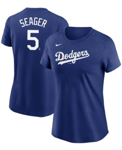 Shop Nike Women's Corey Seager Royal Los Angeles Dodgers Name Number T-shirt