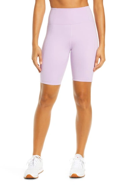 Shop Girlfriend Collective High Waist Bike Shorts In Lilac