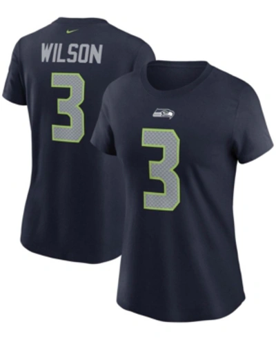 Shop Nike Women's Russell Wilson College Navy Seattle Seahawks Name Number T-shirt