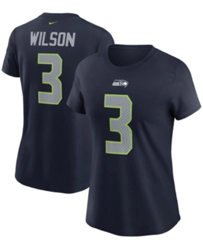Nike Women's Russell Wilson College Navy Seattle Seahawks Name Number T-shirt In Navy