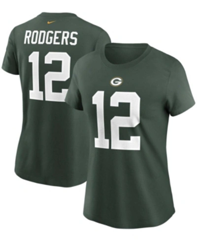 Shop Nike Women's Aaron Rodgers Green Green Bay Packers Name Number T-shirt