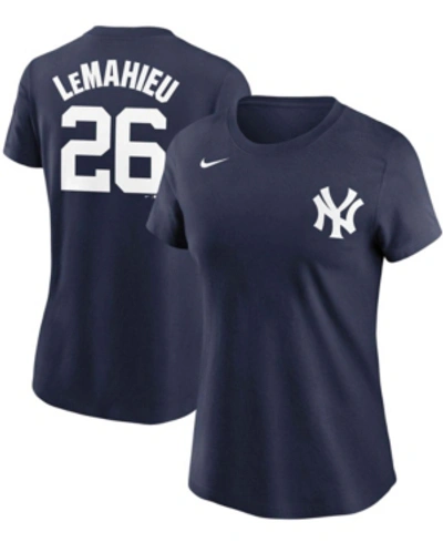 Nike Women's Dj Lemahieu Navy New York Yankees Name Number T-shirt In Navy