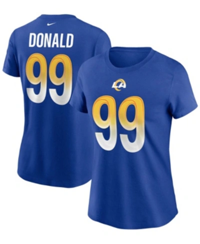 Nike Women's Aaron Donald Royal Los Angeles Rams Name Number T-shirt In Royal