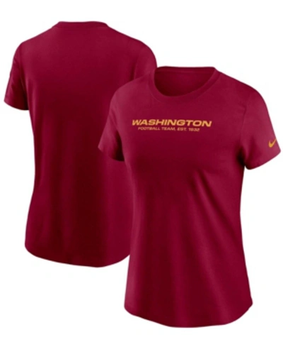 Shop Nike Women's Burgundy Washington Football Team Logo Essential T-shirt