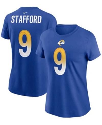 Nike Women's Matthew Stafford Royal Los Angeles Rams Name Number T-shirt In Royal