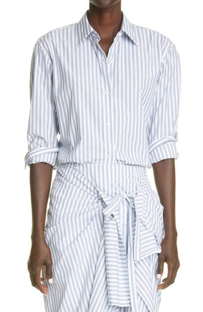 Shop Dries Van Noten Clavelly Stripe Poplin Shirt In 1 White