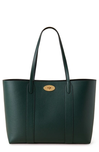Shop Mulberry Bayswater Leather Tote In  Green