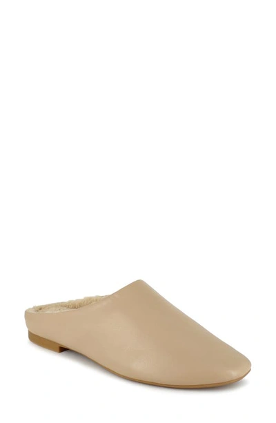 Shop Kensie Nathaly Faux Shearling Lined Mule In Sand Faux Leather