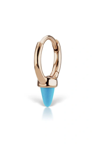 Shop Maria Tash Single Turquoise Spike Clicker Earring In Rg