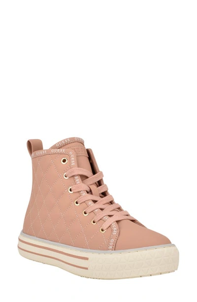 Shop Guess Paijed High Top Sneaker In Tuscany Faux Leather
