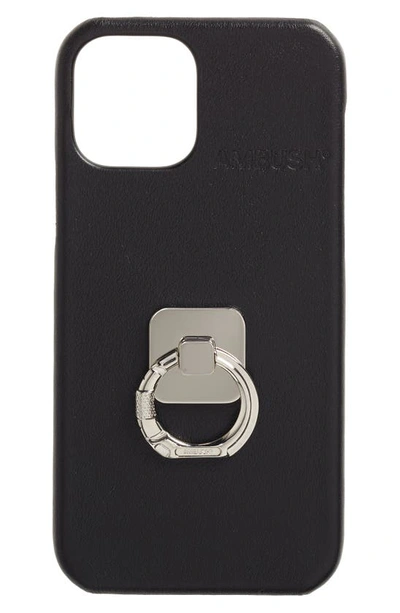 Shop Ambush Bunker Ring Iphone 12 Pro Leather Case In Black Black