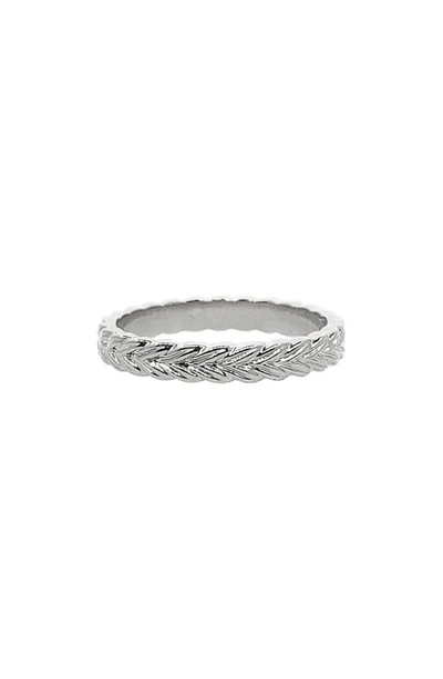 Shop Sethi Couture Braid Band Ring In White Gold