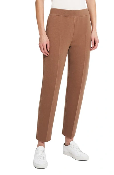 Shop Theory Treeca Empire Wool Ankle Pants In Light Camel