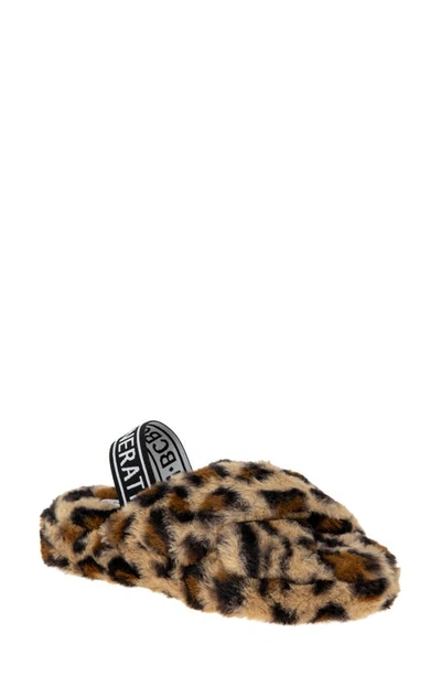 Shop Bcbgeneration Soffi Faux Fur Slipper In Natural Multi Cheetah