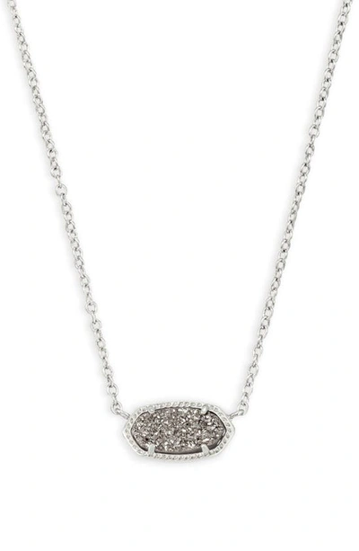 Shop Kendra Scott Elisa Pendant Necklace In Silver/ Platinum Drusy