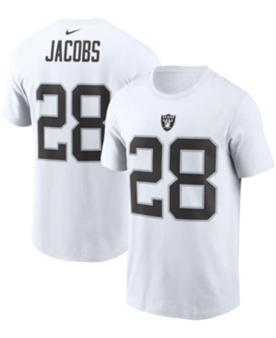 Shop Nike Men's Josh Jacobs White Las Vegas Raiders Name And Number T-shirt